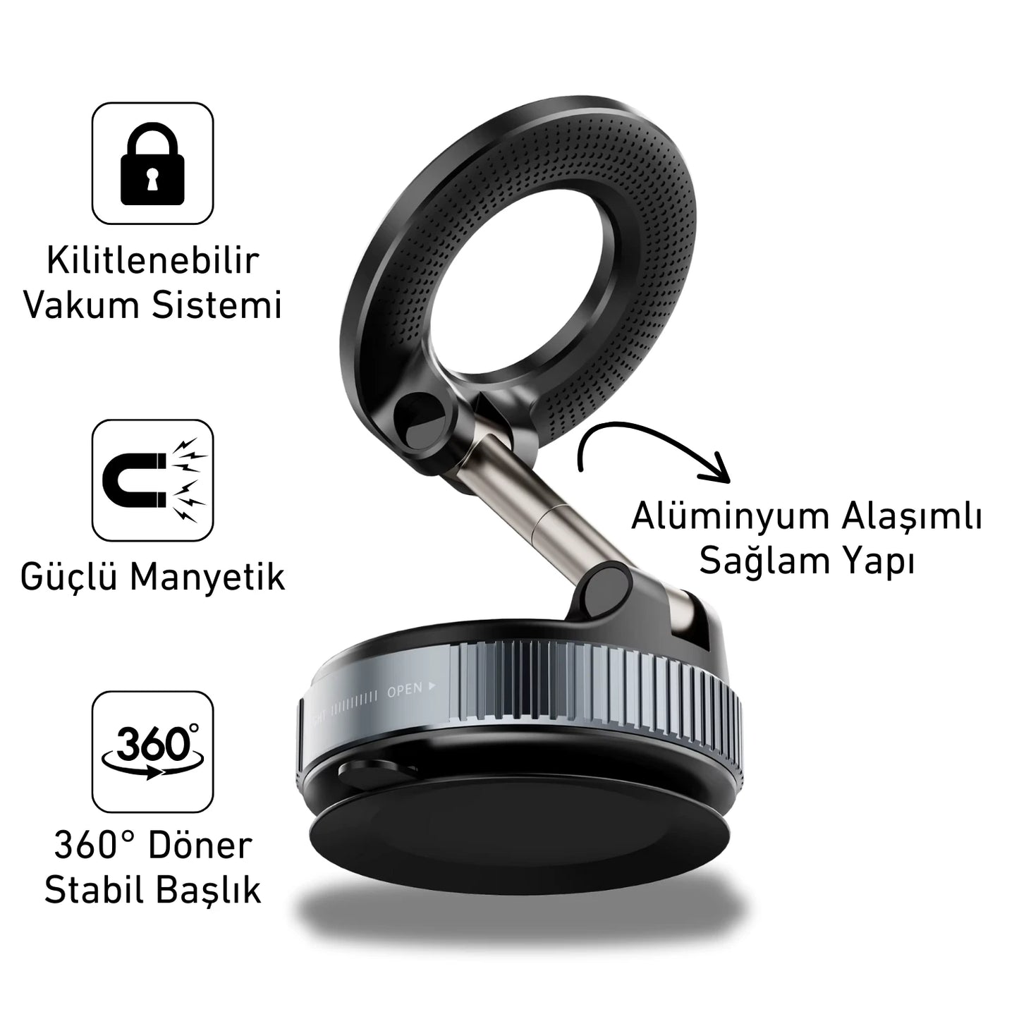 MagVault™ Vakumlu Manyetik Telefon Tutucu