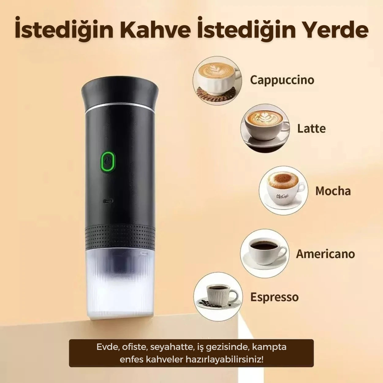 BaristaGo™ Taşınabilir Espresso Kahve Makinesi