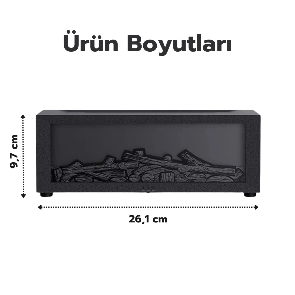 PureAura™ Şömine Hava Nemlendirici Aromaterapi