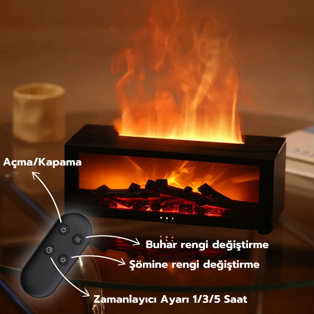 PureAura™ Şömine Hava Nemlendirici Aromaterapi