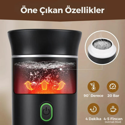 BaristaGo™ Taşınabilir Espresso Kahve Makinesi