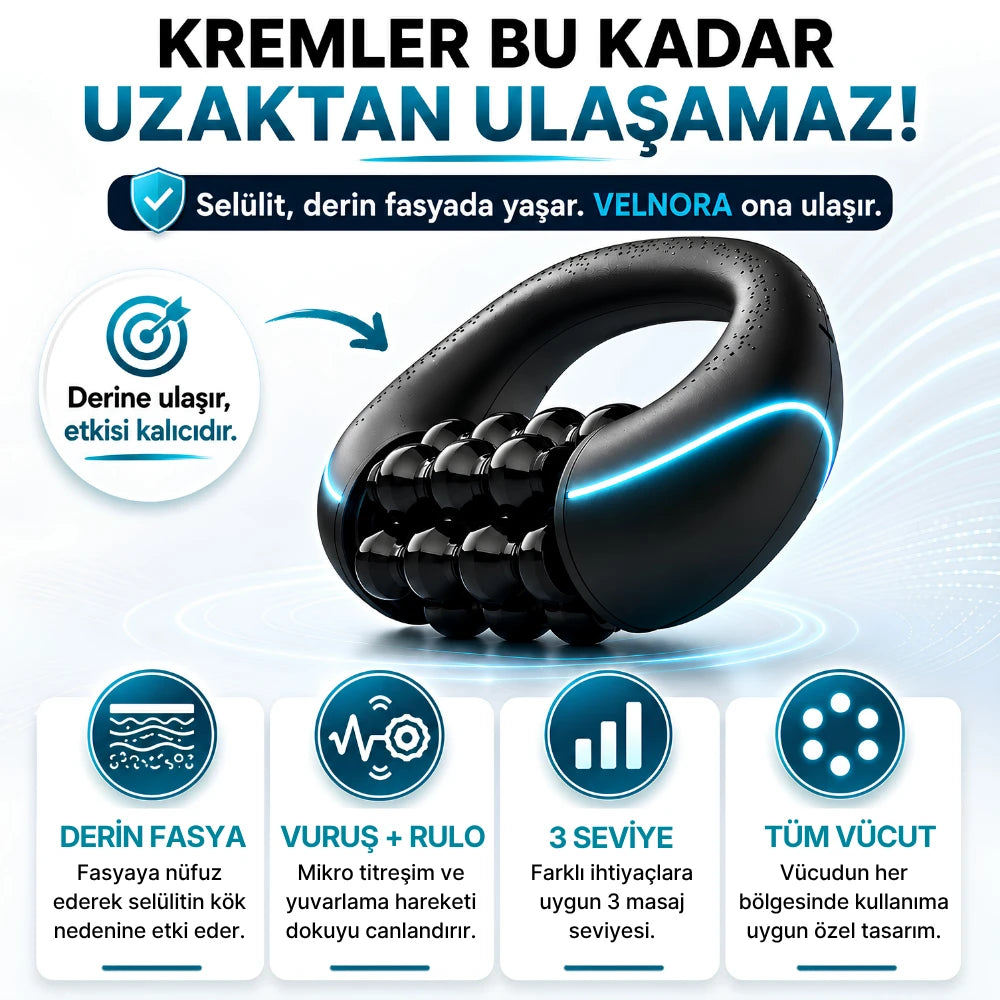 VELNORA™ Elektrikli Döner Masaj Aleti - Selülit Karşıtı, Vücut Sıkılaştırıcı ve Şekillendirici