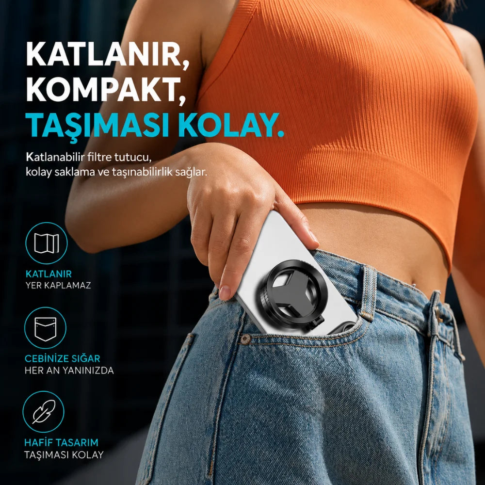 MagWink 52mm Polarize Telefon Kamera Lensi | Yansıma Önleyici